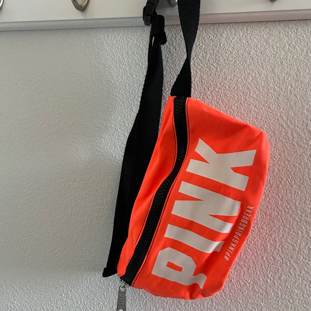 VS pink neon orange fanny pack